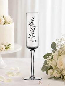 1 pièce Flûte à champagne personnalisée - Verre durable, nom personnalisable avec boîte en papier, verre à vin de mariage gravé, cadeau de demoiselle d'honneur, anniversaire de mariage, cadeau romantique pour couples, cadeau de la Saint-Valentin, cadeau de baptême, cadeau de fiançailles, cadeau attentionné - 3 verres à vin - Voir 20