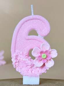 1pc Pure Pink Gradient Double Layer Flower Number Birthday Candle, Suitable For Birthday Party, Company Anniversary Celebration Theme Cake Decoration - View 22