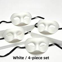 4pcs Single-Sided Flat Head Masks Unisex Multicolor Retro Design Adult Party Black White Personalized Cool Face Mask - Multicolor - View 12