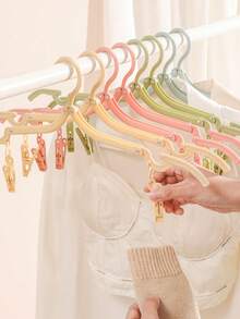 8/4/1pc Foldable Travel Hangers With Clips, Space-Saving Non-Slip Design, Pocket-Sized Portable Hooks, Suitable For Home, Travel, Back To School And Student Dorm Storage, Practical Organization Tool, Exquisite Gift For Birthday And Valentine's Day - Multicolor - View 4