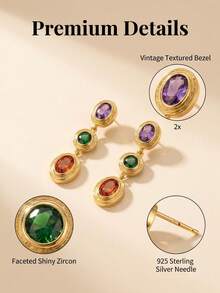925 Silver Vacation-Style Fashion Colorful Gemstone Bracelet And Earring Set, Suitable For Daily Wear, Vacations, Parties, Anniversaries, And Gifting - Bracelet + Earrings - View 9