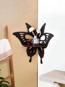 1PC/2PCS DIY Floating Shelf/Shelves, Black/White Minimalist Lotus Design Wall-Mounted Display Rack (Nails Not Included), Hollow Floating Shelf, Lotus Corner Storage Rack, Suitable For Candle Holder Decoration Shelf, Home Cozy Decor Corner Shelf, Small Ornament Display Storage Rack, Living Room Display Shelf - Multicolor - View 6