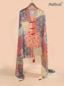 1 buah Handuk Pantai Wanita Musim Semi/Panas Baru dengan Bordir Katak dan Kancing, Motif Rumbai Linen, Selendang Pelindung Matahari, Jilbab Timur Tengah, Abaya, Cocok untuk Penggunaan Sehari-hari - MultiWarna - View 21