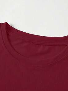 Personalisierbares Damen T-Shirt - Fügen Sie Ihren Text und Fotos hinzu, doppelseitiger Druck/optionale Schriftarten und Farben Sport - Bordeaux - Übersicht 5