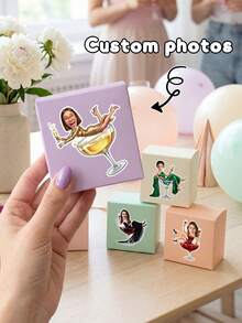 10/20/40pcs Customized Photo Cocktail Girl Stickers, Humorous Girl In Wine Glass Decals, Personalized Stickers For Bridal Shower, Girls Night Out Party Favors, Gift Wrapping, Party Decoration - Multicolor - View 1