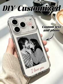 Capa de celular personalizada, proteção total contra quedas, com fotos em alta definição de casamento, casal, família, animais de estimação, férias e amigos. Compatível com iPhone 17/17PM/17PRO/AIR/16PM/16/15/14/13/12/11 e S25/S24/S23/S22/S21/A55/A53/A52/A15/A13/A12 e outros modelos. - Claro - Ver 2