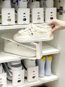Thick Double-Layer Adjustable Shoe Rack Foldable Design Space-Saving Shoe Cabinet For Home Entryway And Dorm Use No Installation Multi-Tier Shelving For Comfortable Everyday Organization Easy Accessibility Restores Tidy Hallway Area While - Multicolor - View 4