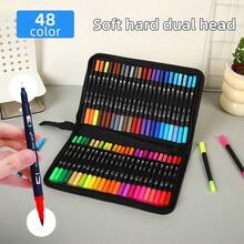 12/24/36/48pcs Dual Tip Colorful Marker Art Pen Set (Diagonal Box, Gift Box Packaging), Suitable For Adult Coloring Books, Christmas Card Drawing, Note-Taking, Carving, Calligraphy, Journaling, Back To School - Multicolor - View 19