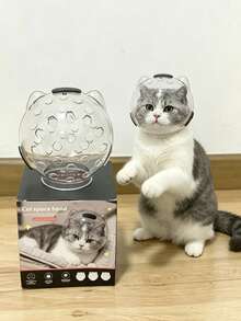 Pet Anti-Bite Cat Head Cover, ABS Material. Space Helmet Design Prevents Cats From Biting, Cat Head Cover Anti-Bite Space Helmet For Bathing, Nail Clipping, Anti-Scratching, Anti-Licking Pet Essential Elizabeth Collar, Small Dogs And Cats Can Wear, Cat Helmet Set, Anti-Licking, Anti-Scratching, Anti-Eating, Does Not Block Vision, Breathable Cat Cover, Collar Anti-Bite Head Cover For Bathing, Nail Clipping, Anti-Scratching, Anti-Licking - View 11