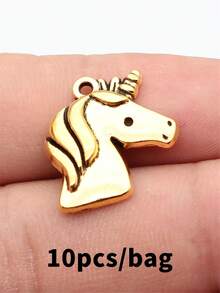 10pcs 20x19mm Unicorn Charms Pendant For DIY Jewelry Making Necklace Keychain Phone Chain Bracelet Making Accessories Handmade Craft Making Findings - Unicorn - View 9