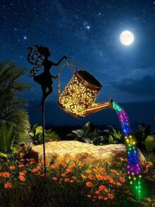 1pc Outdoor Solar Powered Fairy Light Pot With Light Strip, Suitable For Outdoor Garden Decoration Ground Stake Light, Perfect For Halloween, Christmas, New Year, Pathway, Lawn, Patio, Deck And Swimming Pool Garden Decoration Atmosphere Light - 1pc - View 10