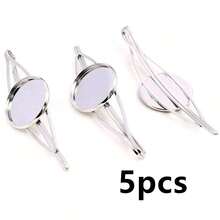 5pcs Copper Material Hairpin Hair Clips Blank Base Setting Fit 20mm Cabochon Cameo DIY Jewelry Making Accessories - Hairpin Base - View 10