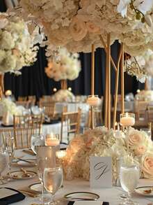 [Quantity] Pcs/Set 9.06 Inch Artificial Hydrangea Bouquet, Faux Hydrangea Stems, Suitable For Wedding Centerpieces, Home Decor (White) - Multicolor - View 6