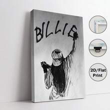 1pc Billie Theme Frameless Canvas Wall Art - Featuring "BILLIE" Signature, Perfect For Home Decor, Ideal Gift For Billie Fans - B - View 15