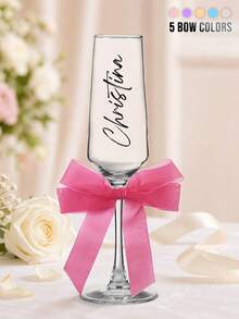 1 pièce Flûte à champagne personnalisée - Verre durable, nom personnalisable avec boîte en papier, verre à vin de mariage gravé, cadeau de demoiselle d'honneur, anniversaire de mariage, cadeau romantique pour couples, cadeau de la Saint-Valentin, cadeau de baptême, cadeau de fiançailles, cadeau attentionné - 3 verres à vin - Voir 18