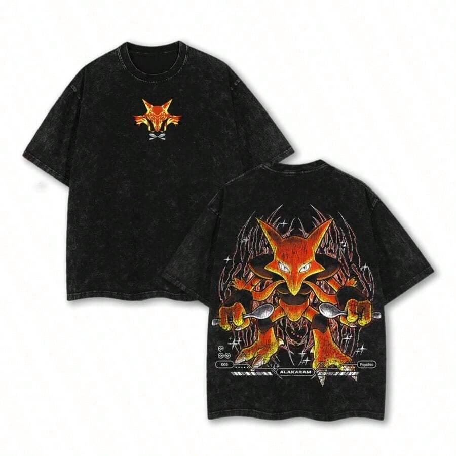 Cotton Shirts, Men's Shirts, Men's T-Shirts, Anime T-Shirt, Graphic T-Shirts, Graphic Tees, Men's T-Shirts, Men's T-Shirts, Men's Clothing, T-Shirts - 黑色 - 查看 1