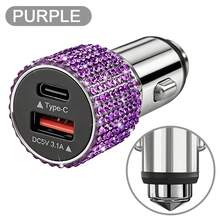 1pc Sparkling Rhinestone Car Charger, Fast Charging USB A/C Type Car Phone Charger, Diamond Adapter, Compatible With 3-In-1 Fast Charging For Car, Retractable Data Cable, Supports Phones, Dashcams, GPS And More, Handmade, Ideal Gift For Men And Women On Holidays/Birthdays - Multicolor - View 109