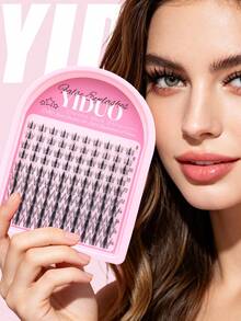 YIDUO Eyelash Cluster Set 1400pcs Cartoon Wet Glossy Soft Fine 40D 50D 60D 80D 9-16mm Continuous Length D Curl Individual Lashes Including Fairy Cartoon Style Lower Lashes Beginner Complete DIY Eyelash Tool Kit - Multicolor - View 11