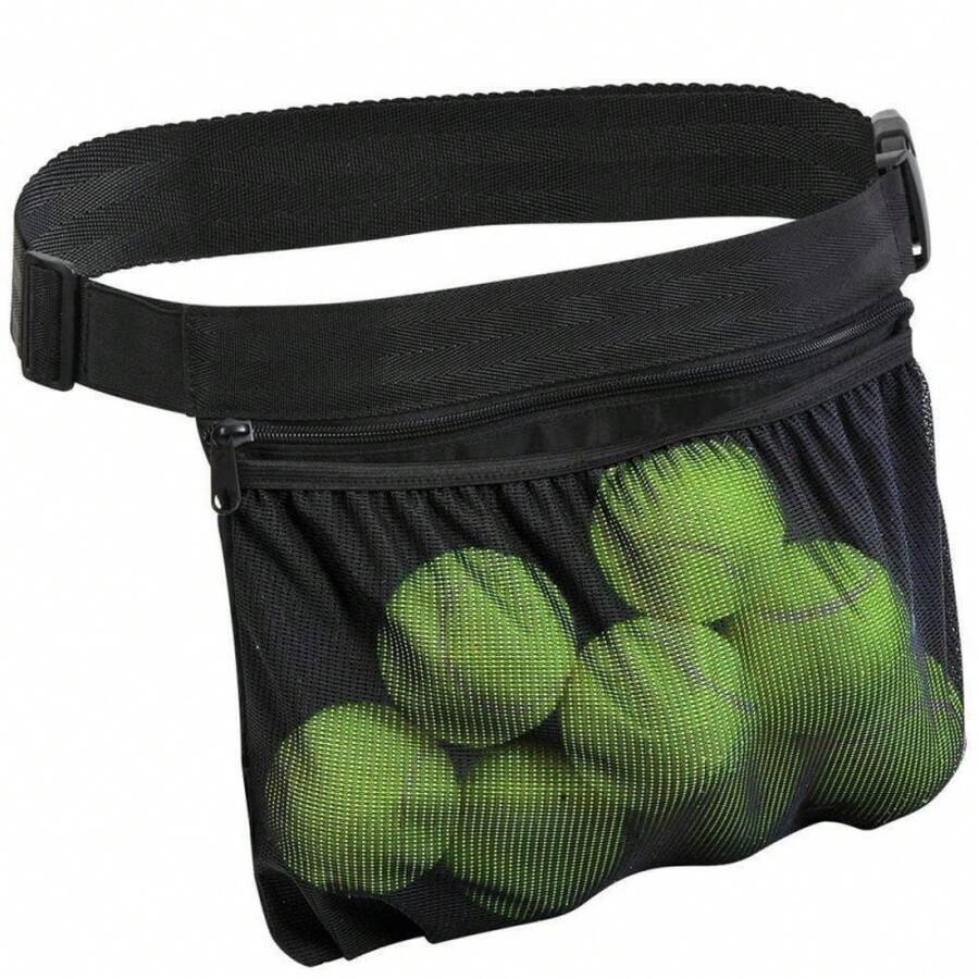 Lightweight Portable Ball Storage Pouch, Tennis Ball Collector Bag For Outdoor Sports Golf Ping Pong Training - Pink - View 1