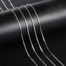 Hypoallergenic S925 Sterling Silver Box Chain Necklace, Suitable For Men And Women, Silver Jewelry, Silver Necklace, Holiday Gift - Box Chain - View 3