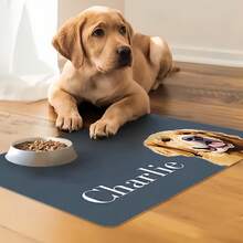 1pc Customized Pet Feeding Mat, Personalized Pet Photo + Name Mat, Personalized Dog Feeding Mat, Customized Cat Floor Mat, Unique Gift For Pet Lovers, Ideal Birthday Choice - Multicolor - View 3