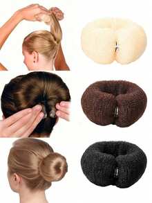 2 buah Ikat Rambut Halus Tak Terlihat – Ikat Rambut Minimalis Penambah Volume untuk Memudahkan Penataan Sanggul & Ekor Kuda, Aksesori Rambut Penting untuk Pemakaian Sehari-hari, Karet Rambut Elastis - MultiWarna - View 11