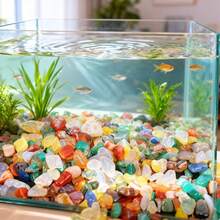 20/40/60/80/120/160/220g Natural Crystal Crushed Stone, Polished Colorful Pebbles For Decoration, Commonly Used For Flower Pots, Fish Tanks Or Landscape Design - Multicolor - View 11