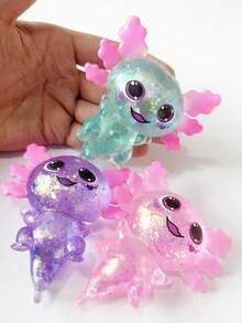 Cute Glitter Hexagonal Dinosaur Squishy, Soft And Bouncy Stress Relief Toy (Suitable For Adults And Children), Colorful Shiny Slow Rebound Sensory Toy, Anxiety Relief Hand Squeezer, Cute Animal Shaped Desk Decor, Party Favor And Gift, Squishy, Squishies, Squishy Toys, Squishy Stress Toy, Squishes - Multicolor - View 4