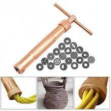 1Set Fancy Pattern Mud Extruder Mold Stainless Steel Clay Mold Ceramic Mold Rose Gold Sugar Paste Extruder Fondant - Golden - View 1
