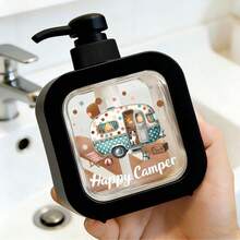 1 buah Botol Sabun Dispenser Tekan Tema Piknik Musim Semi untuk Dekorasi Rumah, Kamar Mandi, Dapur, Perkemahan, RV, Wadah Isi Ulang Dekoratif, Dispenser Losion. Hadiah Dekorasi Musim Semi yang Sempurna - A - View 7