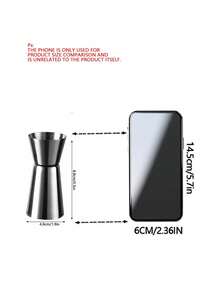 1pc Thick 304 Stainless Steel Double Jigger, Measuring Cup, Ounce Cup (Bar Use), Double-Headed Measuring Cup, Cocktail Cup, Perfect Silver Kitchen Tool For Bartending And Parties, Multiple Capacity Options Available - View 8
