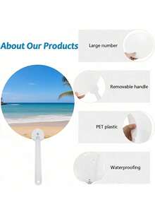 Customizable Personalized Plastic Hand Fan, Double-Sided Photo Custom Hand Fan, DIY Hand Fan, Customizable Plastic Craft Fan, Supports Any Pattern Customization, Romantic Wedding Fan Customization, Suitable For Weddings, Parties, Performances, Dancing And Home Decor - Multicolor - View 8