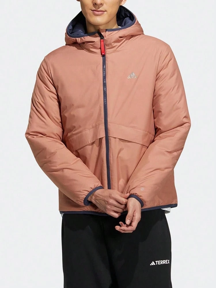 Adidas Comfortable And Soft Reversible Sports Jacket With Logo Print For Men. - Brown - View 1