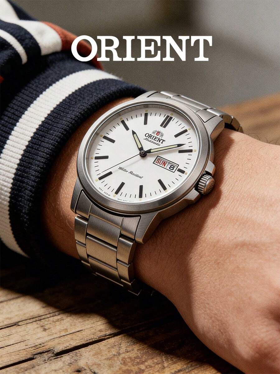 Orient 男士機械錶，自動機械機芯腕錶，白色錶盤鋼帶設計，雙日曆顯示。耐刮且耐用，經典商務休閒風格。這款精準耐用的男士腕錶也是專業日常穿搭的高品質配件。這是一款高品質的男士腕錶，是送禮或自用的最佳選擇。型號：RA-AA0C03S19B。 - 均碼 - 查看 1