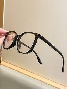 2 Stücke/1 Stück Damen Leopardenmuster Bohemian Stil TR Material quadratische Oversize transparente Brille, geeignet für alle Jahreszeiten - transparent - Übersicht 4