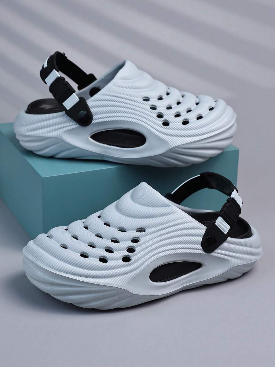 Men's Summer Outdoor Beach & Creek Sandals, Soft Thick Tire Sole Anti-Slip Closed-Toe Clogs, Plus Size Sports Sandals