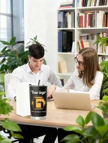1pc Customized Stainless Steel Travel Mug - Double-Wall Vacuum Insulated Coffee Cup, Personalized Engraving, Cold Drink Cup | Elegant Matte Finish | Double-Wall Insulation, Reusable, Multi-Functional, Decorative, Fashionable, Exquisite, High Quality, Personalized - Multicolor - View 5