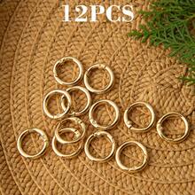 4/8/12pcs Spring O-Ring Keychain Clasp, Metal Bag Hardware Accessories, DIY Wallet Supplies, Lanyard Clip, Bag Pendant Connector - Multicolor - View 12