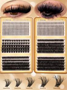ISEEN 560pcs False Eyelashes Set, DIY Eyelash Tool Kit, Cluster Eyelash Extension Set, Individual D Curl Eyelash Set, Includes Eyelash Glue And Sealer, Eyelash Tweezers For Personal Use - Black - View 10