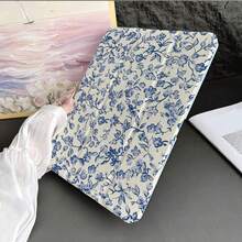 藍色花卉印花平板保護殼，透明背板附筆槽，相容 iPad 11(A16 2025)，支援自動休眠/喚醒，相容小米 5/5PRO/6/6PRO/7/7PRO，相容華為 Matepad，相容榮耀 Pad - 彩色 - 查看 9