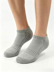 6 pares de calcetines minimalistas de unicolor para hombre, calcetines de tobillo de malla transpirable, calcetines deportivos de alta elasticidad antideslizantes y que absorben la humedad, casual y de negocios - Multicolor - Ver 5