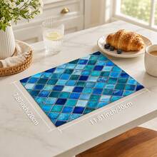 1pc Plaid Pattern Diatomaceous Earth Drying Mat, Non-Slip Heat-Resistant Absorbent Mat, Suitable For Kitchen Countertop, Coffee Machine, Tableware, Home Cafe Bar Party Decor Placemat Gift - Multicolor - View 15