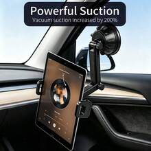 New Dual Phone & Tablet Holder With Large Suction Cup, Car Mount, Kitchen & Bathroom Stand - One Size - View 4
