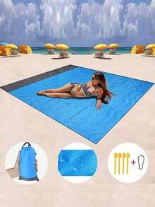 Waterproof Beach Mat, Large Waterproof Beach Blanket, Foldable Waterproof Pocket Beach Blanket, Portable Lightweight Picnic Beach Mat, Quick Dry Outdoor Sand-Proof, Portable Outdoor Blanket, Suitable For Picnic, Travel, Camping And Hiking - Multicolor - View 1
