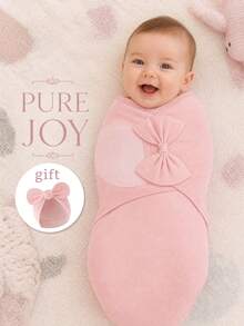 HAPPY WALK 100% Woven Baby Swaddle Blanket, Soft Comfortable Breathable Skin-Friendly Blanket For Newborns 0-3 Months, Essential Baby Bedding, Unisex Swaddle Blanket, Holiday Gift - Fifth Generation Upgraded Version - Soft Pink - View 7