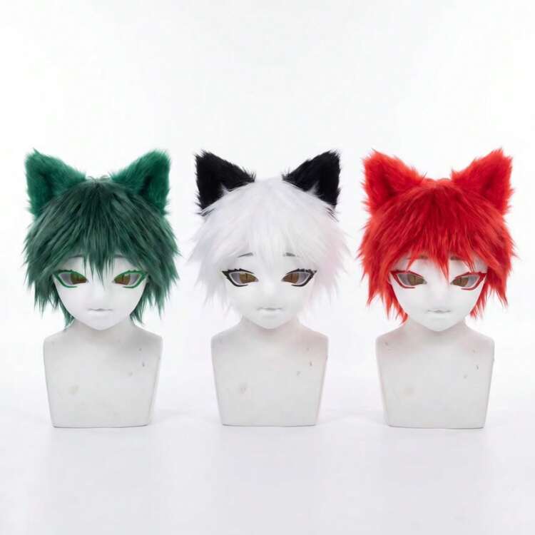 1pc Plush Animal Mask, Cosplay Mask, Animal Headpiece, Anime Character Costume Accessory, Halloween Costume Prop - View 9