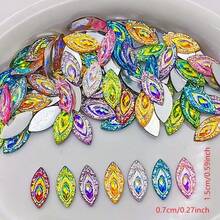 50pcs Colored Resin AB Flat Back Eyelets, Suitable For Clothing, Jewelry, DIY, Clip And Paste Decoration - Color - View 2