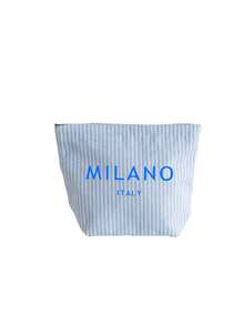 「Milan」字母印花復古條紋帆布托特包,附緞帶,化妝包,女款大容量條紋單肩包,可重複使用購物袋,休閒手提包,文具袋,學生鉛筆盒,內部寬敞輕巧耐用,適用於旅行、工作、上學、海灘、買菜、購物、週末出遊,開口設計方便使用,可水洗托特包,適合女性、媽媽、女孩的完美禮物,畢節紀念品,教師節禮物,節日、開學、生日、開學季、畢業季 - 彩色 - 查看 12