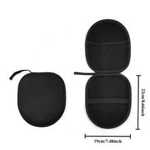 UNIQUEFORYOU 1pc Black Large Capacity Multi-Functional Headphone Storage Box, Shockproof & Pressure-Resistant Hard Shell Design, EVA Material Bluetooth Earphone Storage Box, Digital Camera Accessory Bag, Data Cable, USB Drive Zipper Portable Protective Case - Black - View 4