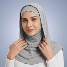 Awegeo 1Pc Instant Hijab For Women, One-Piece Jersey Headscarf, Stretchy No-Pin Hijab, Soft Breathable Full Coverage Head Wrap For Daily Wea - Multicolor - View 14